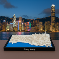 3D Geprinte Miniatuur van Hong Kong – Gedetailleerde Stadskaart & Skyline -Premium Quality