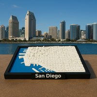 3D Geprinte Miniatuur van San Diego – Gedetailleerde Stadskaart & Skyline - Premium Quality