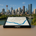 3D Geprinte Miniatuur van Calgary – Gedetailleerde Stadskaart en Skyline - Premium Quality