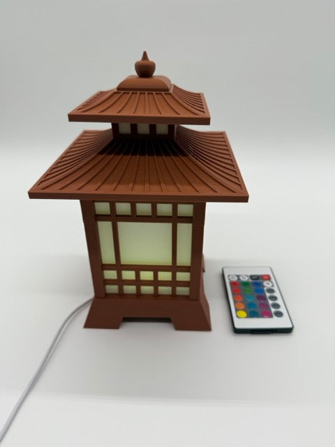 Japanse Pagode Lamp – Unieke LED Tafellamp met Afstandsbediening | Sfeervolle Oriëntaalse Decoratie