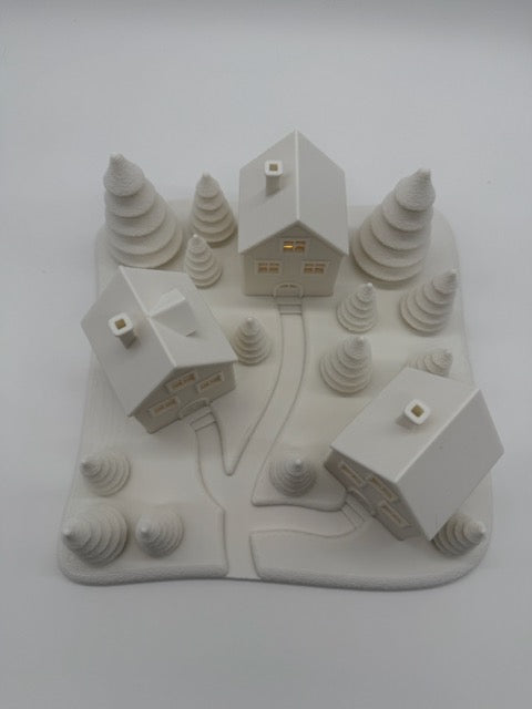 Atmospheric Christmas Village with LED Lighting – White Christmas Decorations for a Warm Winter Home