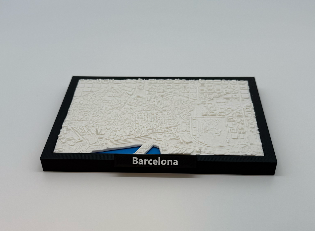 3D Geprinte Miniatuur van Barcelona – Gedetailleerde Stadskaart en Architectuur - Premium Quality