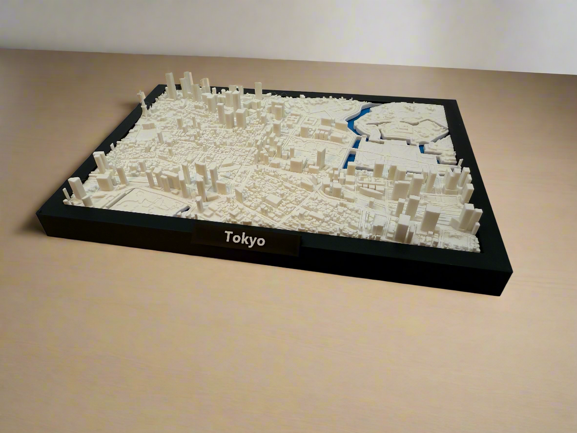 3D Geprinte Miniatuur van Tokyo – Gedetailleerde Stadskaart en Skyline - Premium Quality