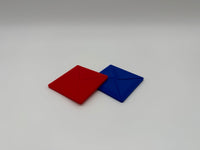 Squid Game Decoratie – 3D-geprinte Ddakji Tegels in Rood en Blauw - Premium Quality
