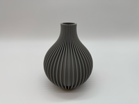 Moderne Ribbel Vaas in Donkergrijs – Scandinavisch Design Bloempot of Decoratief Object