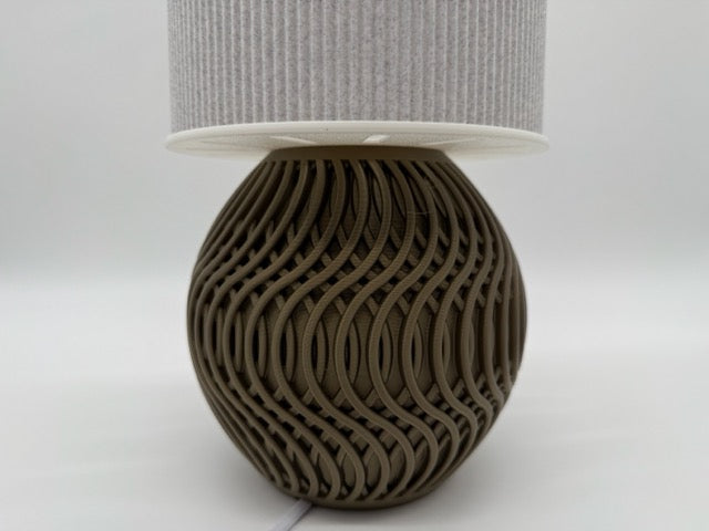 Modern Table Lamp 'Marble' with Marble Pattern Shade and Stylish Geometric Base - Atmospheric Lighting