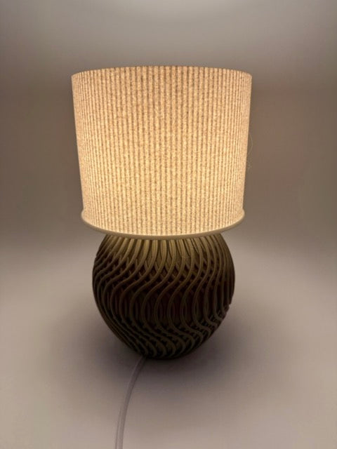 Modern Table Lamp 'Marble' with Marble Pattern Shade and Stylish Geometric Base - Atmospheric Lighting