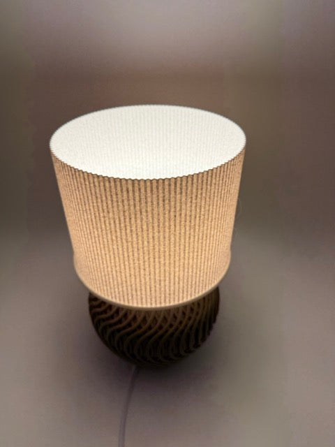 Modern Table Lamp 'Marble' with Marble Pattern Shade and Stylish Geometric Base - Atmospheric Lighting