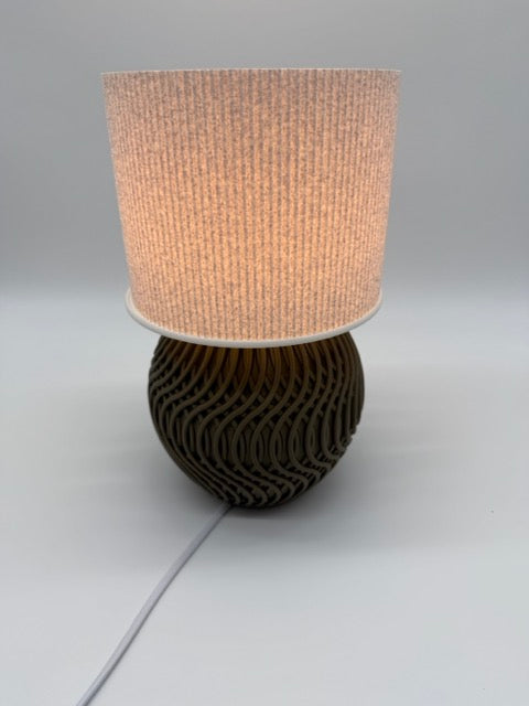 Modern Table Lamp 'Marble' with Marble Pattern Shade and Stylish Geometric Base - Atmospheric Lighting