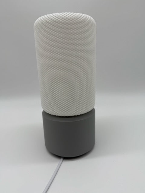 Modern Table Lamp 'Dots' with Cylindrical White Shade and Gray Base – Stylish Mood Lighting