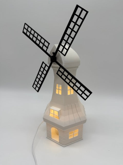 Decorative table lamp 'Mill' in the shape of a windmill - unique mood lamp with warm light