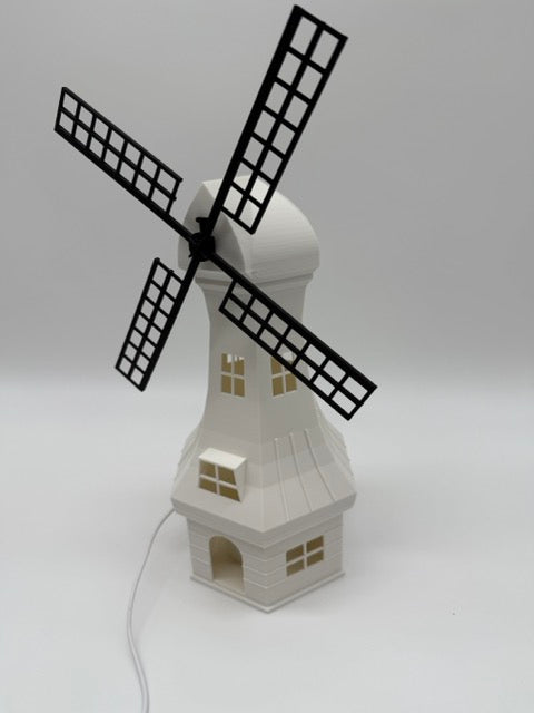Decoratieve Tafellamp 'Mill' in de Vorm van een Windmolen – Unieke Sfeerlamp met Warm Licht