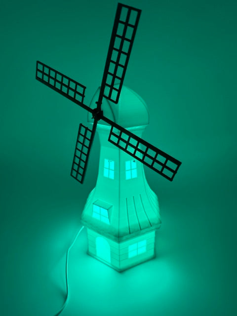 Decoratieve Tafellamp 'Mill' in de Vorm van een Windmolen – Unieke Sfeerlamp met Warm Licht