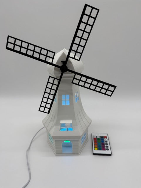 Decorative table lamp 'Mill' in the shape of a windmill - unique mood lamp with warm light