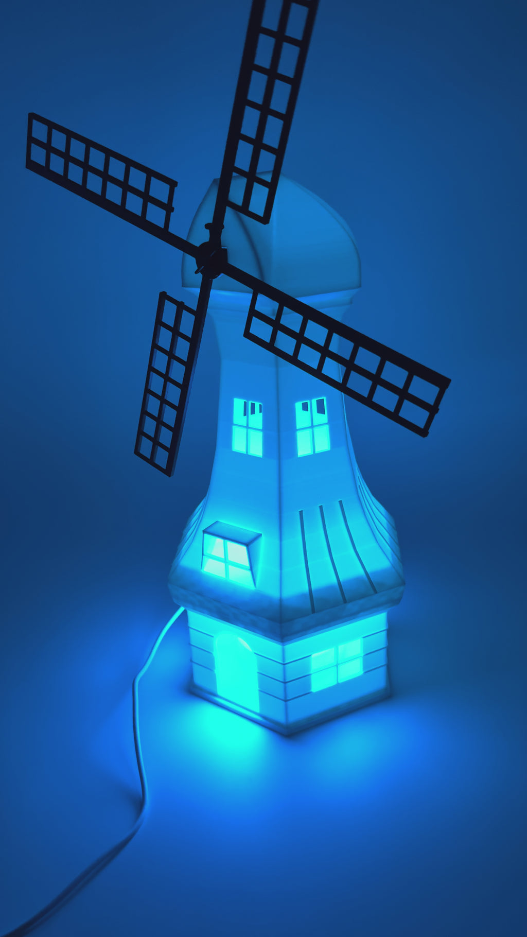 Decoratieve Tafellamp 'Mill' in de Vorm van een Windmolen – Unieke Sfeerlamp met Warm Licht